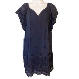 Madewell Moontide embroidered eyelet floral design flutter sleeves Sz XS